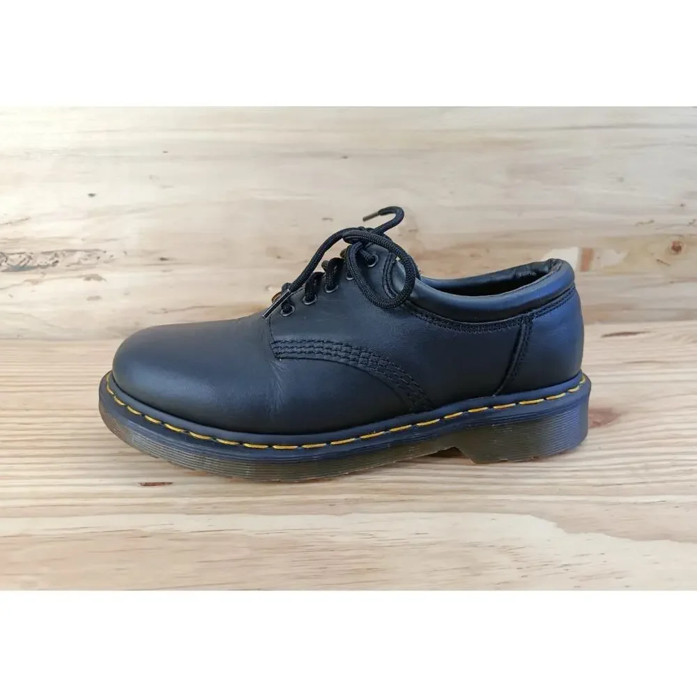Dr Martens 8053 Black Leather Padded Collar Shoes Oxford Mens 7 Womens 8 EU 39